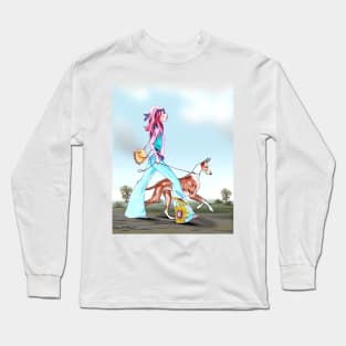 Hippie with Ibizan Hound Long Sleeve T-Shirt